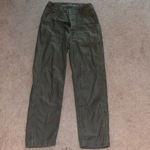 American Eagle army green straight leg jeans
